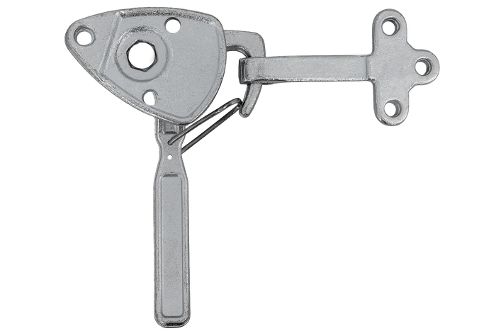 Gancio di traino sinistro con dispositivo di fissaggio WINTERHOFF WV 20-L + WVG 20-A, chiusura completa del lato rimorchio