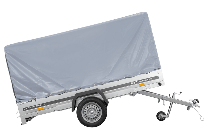 Rimorchio monoasse 264x150 UNITRAILER GARDEN 265 KIPP con telaio H-1100 e copertura grigia