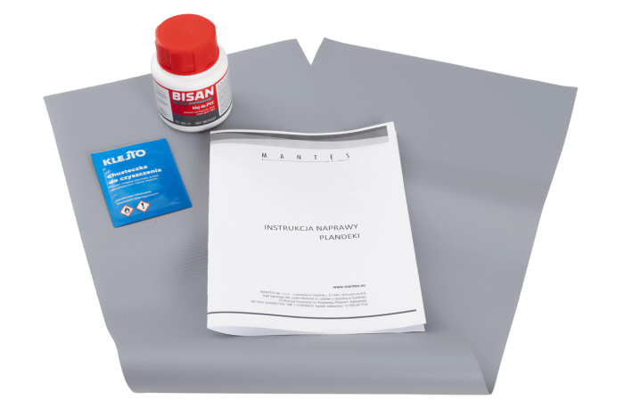 KIT DI RIPARAZIONE PER TELONI OUTLET MANTES Eco Grigio 500 g/m2