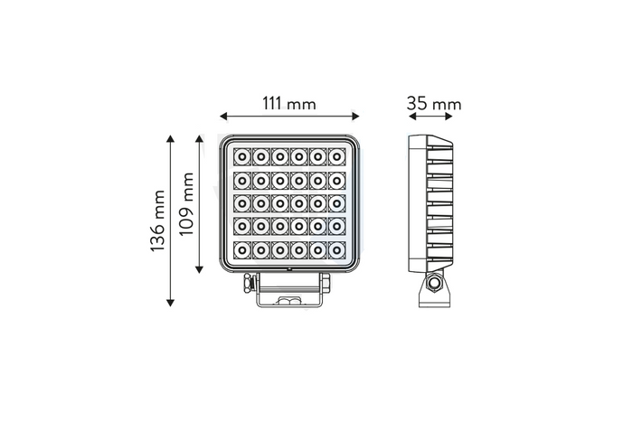 Riflettore per lampada da lavoro a LED TT TECHNOLOGY TT.13308-W 30xLED 2400lm con interruttore
