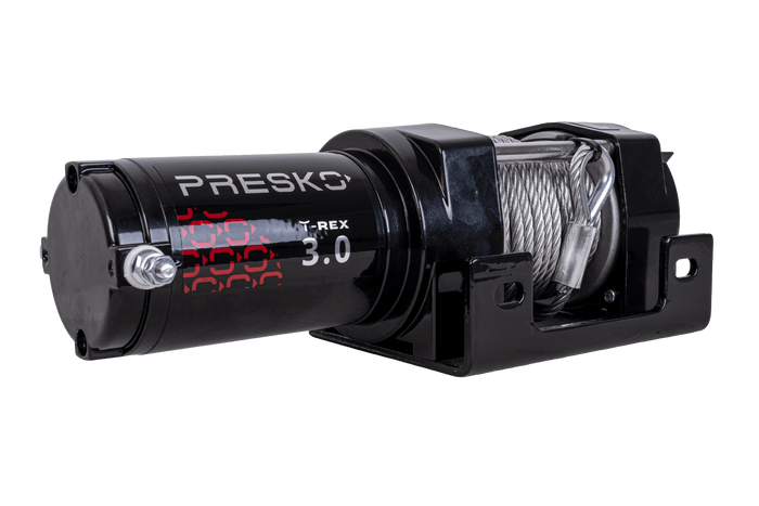 Verricello elettrico per rimorchio PRESKO T-REX 3.0 12V 1360kg con cavo in acciaio da 11m