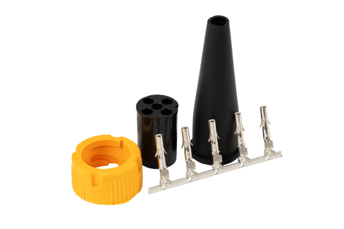 Connettore MANTES per fanali posteriori rimorchio a baionetta 5 PIN, giallo, sinistro