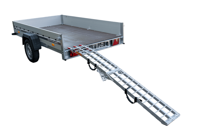 UNITRAILER ALR002 rampa pieghevole in alluminio per rimorchio 221 cm 340 kg con cinghia