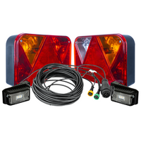 Set luci: luci posteriori DOBPLAST + luci laterali a LED DOBPLAST + cablaggio MANTES 7m 13 PIN + connettori rapidi