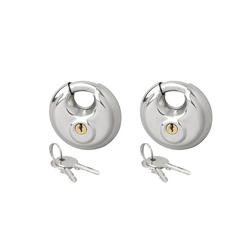 Set di due lucchetti rotondi ProPlus 341319S, con disco, 70 mm