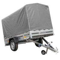 rimorchio Garden Trailer 230 kipp con ruota di appoggio, telaio h-1100 e copertura grigia