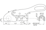 Gancio a sfera WINTERHOFF WS3000 con stabilizzatore per rimorchio da 3000 kg con timone tubolare da 35-50 mm, ghisa