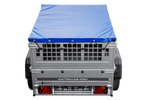 Rimorchio per auto 150x106 UNITRAILER GARDEN 150 KIPP con lati in rete e copertura blu