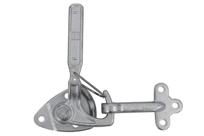 Gancio di traino sinistro con dispositivo di fissaggio WINTERHOFF WV 20-L + WVG 20-A, chiusura completa del lato rimorchio