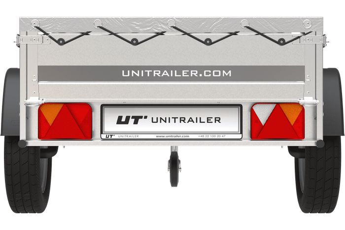 Rimorchio Garden Trailer 200 Kipp con ruotino d'appoggio, centina H-0 e telone grigio