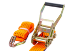 Set di quattro cinghie di trasporto UNITRAILER arancioni da 2 m/50 mm/5 t con tenditore