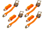 Set di quattro cinghie di trasporto UNITRAILER arancioni da 5 m/35 mm/2 t con tenditore