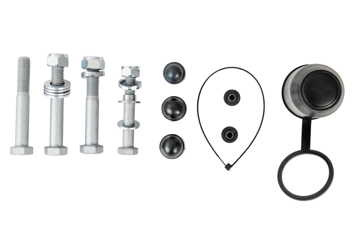 Gancio a sfera KNOTT KS30 con stabilizzatore per rimorchio da 3000 kg con timone tubolare da 50 mm