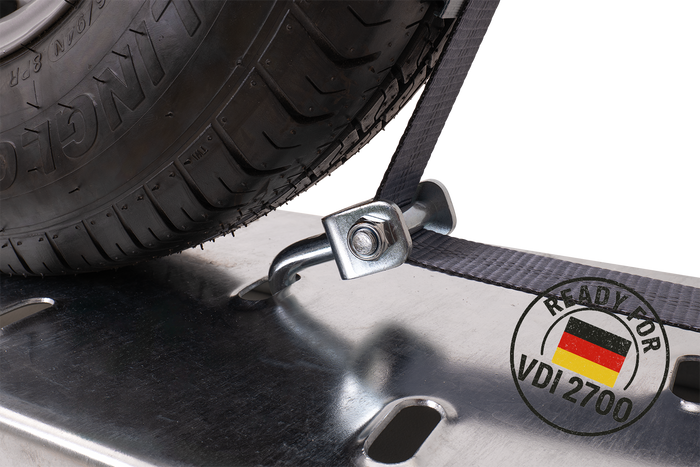 Cinghia di trasporto per carro attrezzi HEFFA CARLINE 130, cinghia di fissaggio per ruote, 2,8 m/50 mm/5 t VDI 2700