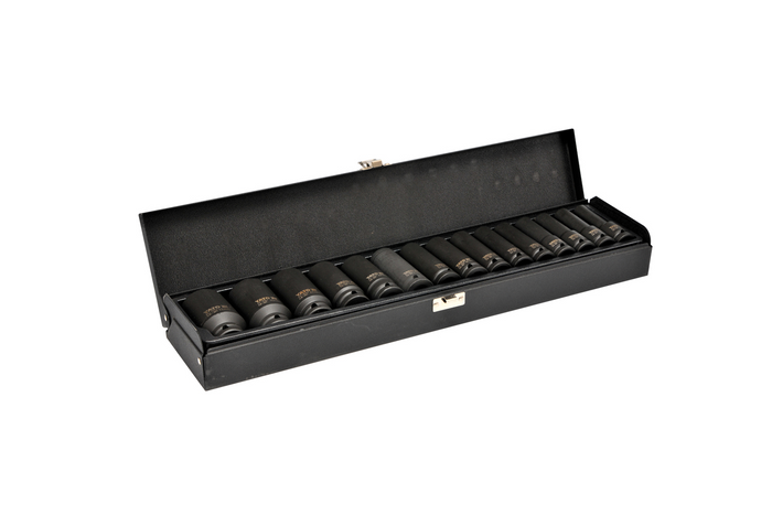 Bussole a percussione lunghe YATO YT-1055 Bussole da 1/2" 15 pezzi.