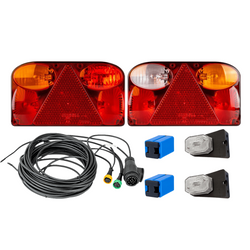 Set luci: luci posteriori FRISTOM FT-088 + luci di posizione laterali ASPÖCK FLEXIPOINT I + cablaggio MANTES 7m 13 PIN