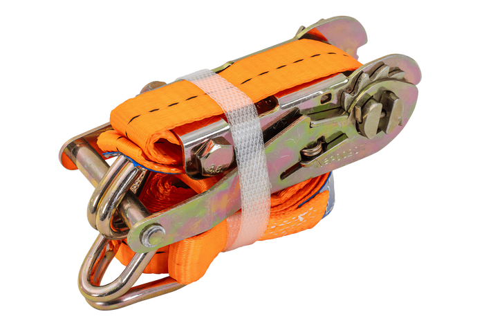 Set di quattro cinghie di trasporto UNITRAILER arancioni da 3 m/25 mm/1 t con tenditore