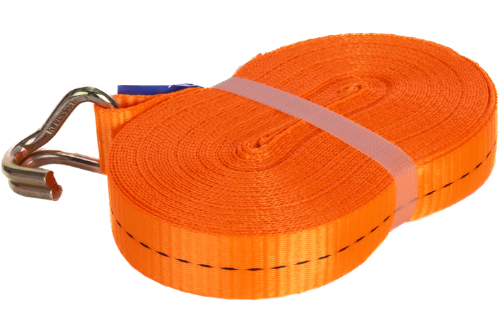 Set di quattro cinghie di trasporto UNITRAILER arancioni da 12 m/25 mm/1 t con tenditore