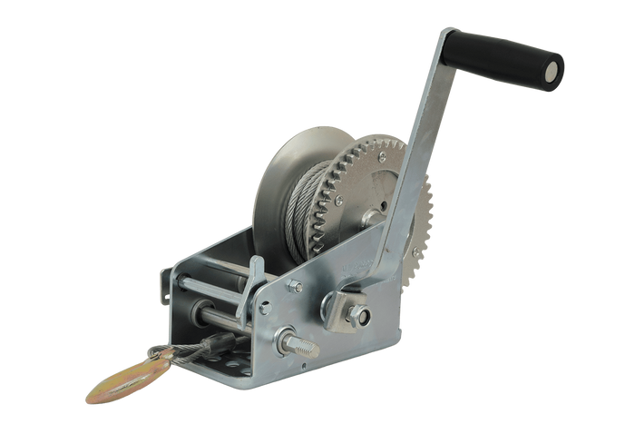 Argano manuale KNOTT 6X0017.008 per rimorchio da 900 kg con fune d'acciaio