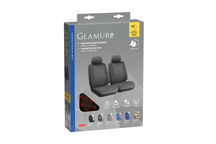 Set di coprisedili per auto LAMPA Glamur nero, per i sedili anteriori