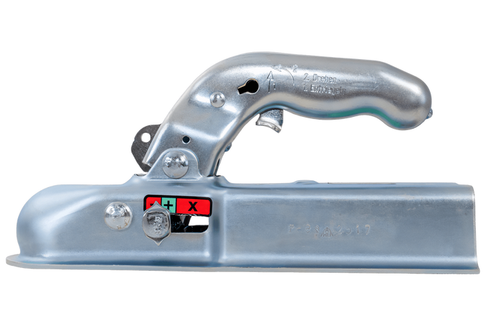 Gancio a sfera KNOTT K7.5-M per rimorchio da 750 kg con timone quadrato da 70 mm