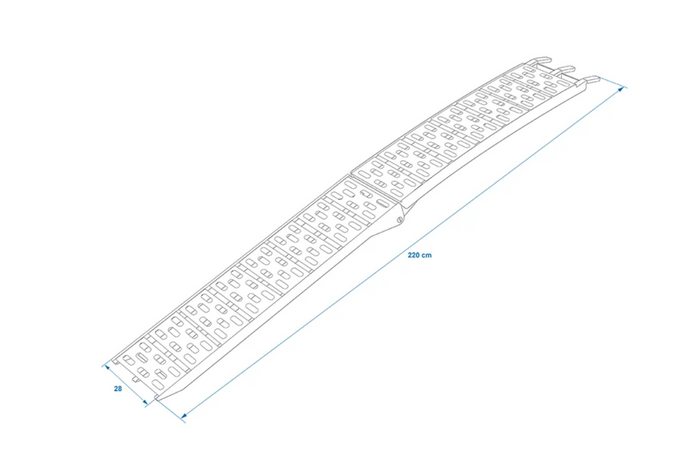 ProPlus 390096 rampa pieghevole per rimorchio 220 cm 340 kg