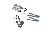 Set di due cinghie di trasporto HILLS da 3 m/25 mm/1 t con tenditore e due imbracature da 0,45 m per fissare la motocicletta.