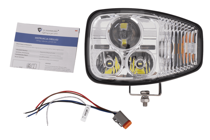 Fari a LED TT Technology TT.16610-L+TT.16610-P con 3 funzioni, 21 LED, 4450 lm, sinistro+destro, per JCB/Cat/Manitou/Volvo/Terex