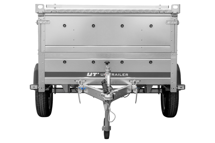 Rimorchio leggero 200x125 UNITRAILER GARDEN 201 KIPP con sponde BIS e copertura in alluminio