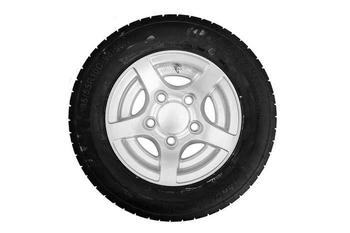 Ruota rinforzata per rimorchio KENDA TIRE 195/55 R10C 98/96N ALU STARCO RIM 6Jx10"H2 5x112 ET:-4