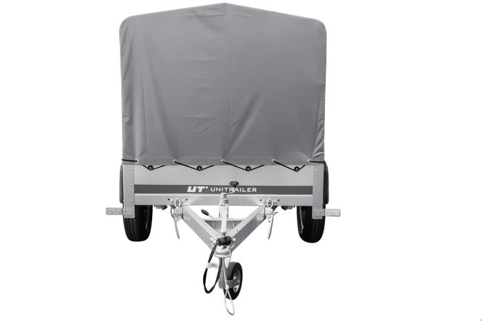 Rimorchio per auto 200x106 UNITRAILER GARDEN 200 KIPP con telaio H-800 e telone grigio