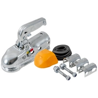 Gancio a sfera STEELPRESS BC-3000.1D-00-00+Z3 per rimorchio da 3000 kg con timone tubolare da 35-50 mm