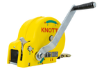 Verricello manuale con cinghia e custodia gialla per rimorchi carrelli portabarca 450 kg Knott