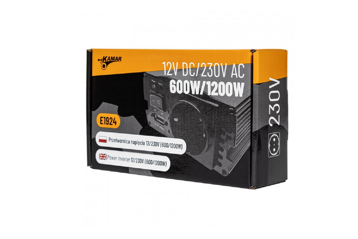 Convertitore di tensione 12V/230V (600/1200W) KAMAR E1924