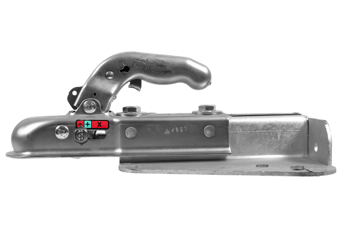 Gancio di traino KNOTT K7.5-H+KZE7.5 per rimorchio da 750 kg con timone a V.