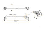 Assale frenato AL-KO EURO per rimorchio/portauto 1800 kg 1650 mm 2150 mm 5x112