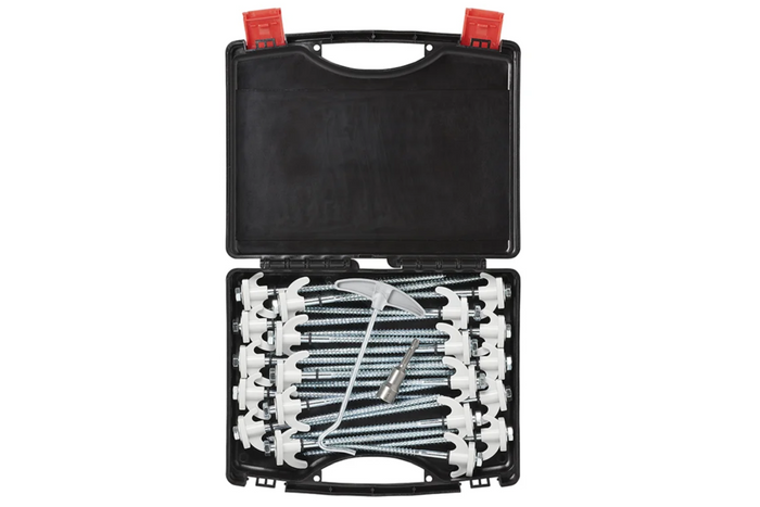 Set di picchetti a vite per tenda ProPlus 365014, picchetti in metallo con gancio 20x20 cm