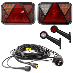 Set luci: luci posteriori a LED FRISTOM + luci di posizione laterali a LED HORPOL + cablaggio MANTES 7m 13 PIN