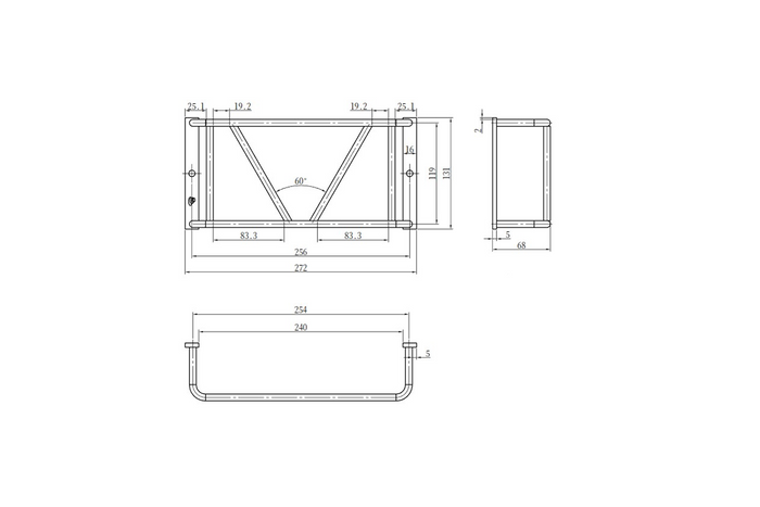 Griglia protettiva per fanale posteriore UNITRAILER, copertura fanale posteriore nera 260x125x70mm