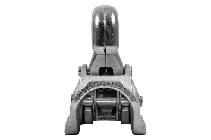 Gancio di traino WINTERHOFF WW 30-D3-K1212 per rimorchio da 3000 kg con timone in tubo da 50-51 mm, in ghisa.