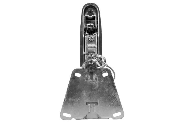 Gancio di traino KNOTT K7.5-H+KZE7.5 con supporto e cavo per rimorchio da 750 kg con timone a V.