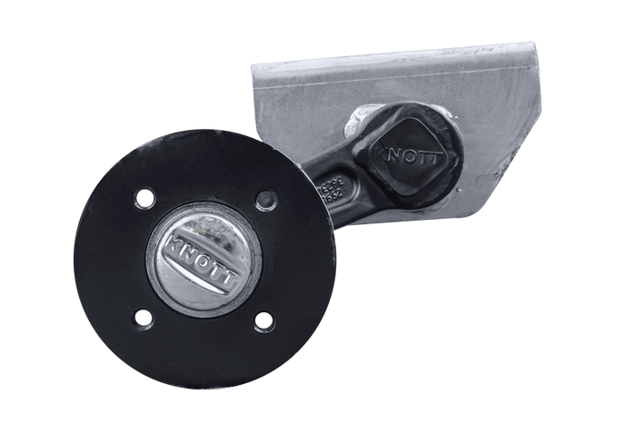 Asse KNOTT VG7-L non frenato per rimorchio 750kg 1607mm 2027mm 4x100