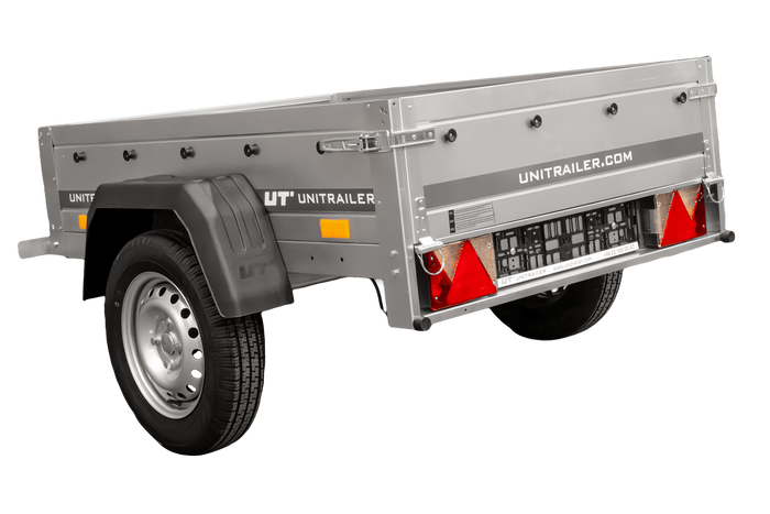 Rimorchio carrello leggero senza freni trasporto cose 750 kg Unitrailer Garden Trailer 150 kipp (new)