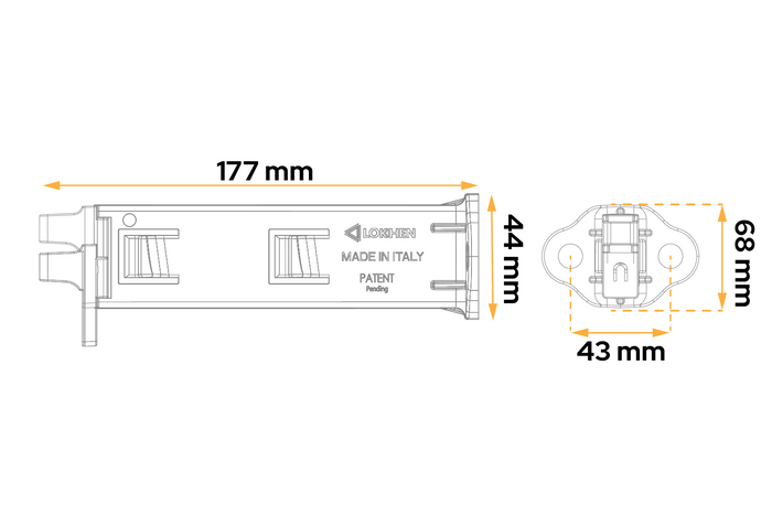 Set di due cunei pieghevoli LOKHEN ORIGAMY 56 h: 230 mm / set con maniglia