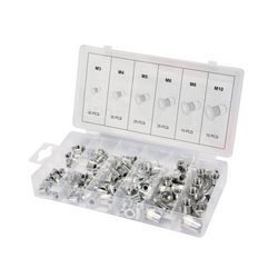 Set di dadi a rivetto in alluminio YATO YT-36460, misure M3-M10, 150 pezzi