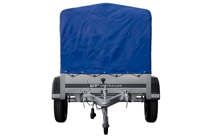 Rimorchio leggero 150x106 con telone blu e centina PTT 750 kg Garden Trailer 150 kipp