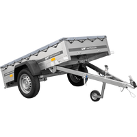 Rimorchio leggero Unitrailer Garden Trailer 200 kipp (new) 200x106 con ruotino e telone grigio