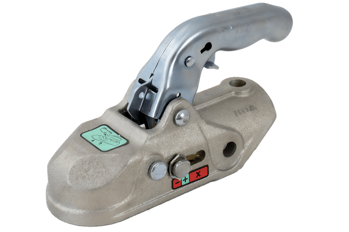 Gancio a sfera KNOTT K27-B per rimorchio da 2700 kg con timone tubolare da 45 mm, in ghisa 