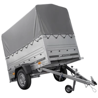 Rimorchio carrello trasporto cose rimorchio leggero 750 kg Unitrailer Garden Trailer 200 kipp con sovrasponde ruotino centina e telo grigio 