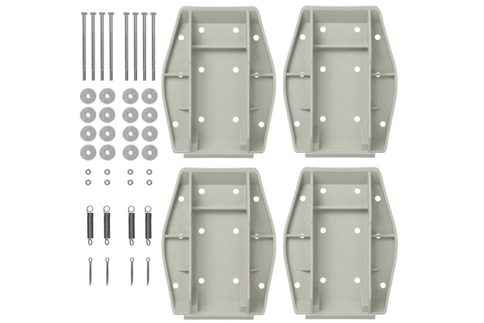 Set di quattro cuscinetti di supporto stabilizzatori per rimorchio ProPlus 361519 con molla, 20,5x27,5 cm.